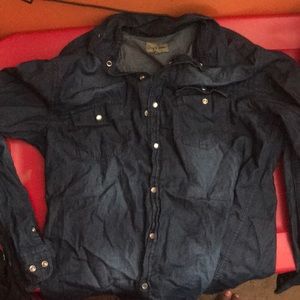 Button Down Dark Denim Top